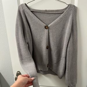 Grey Button Sweater!
